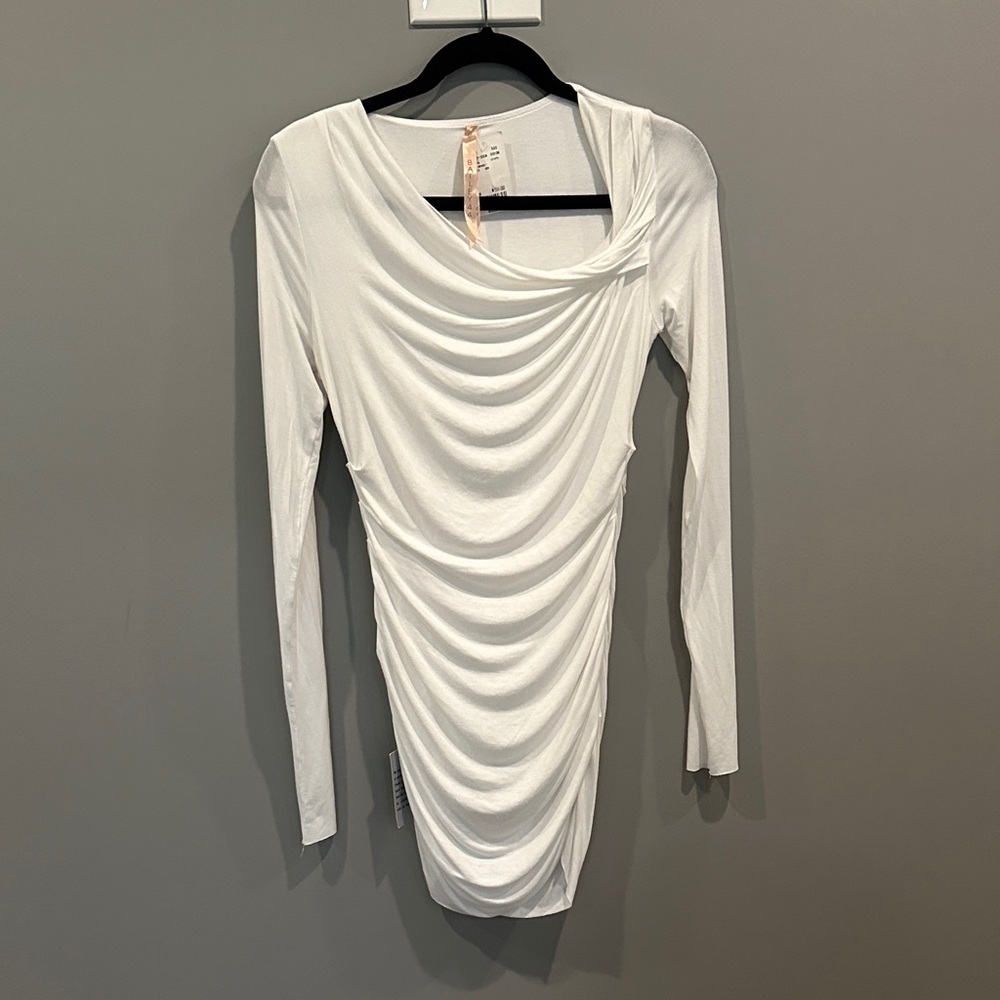 Bailey 44 White Asymmetrical Draped Dress